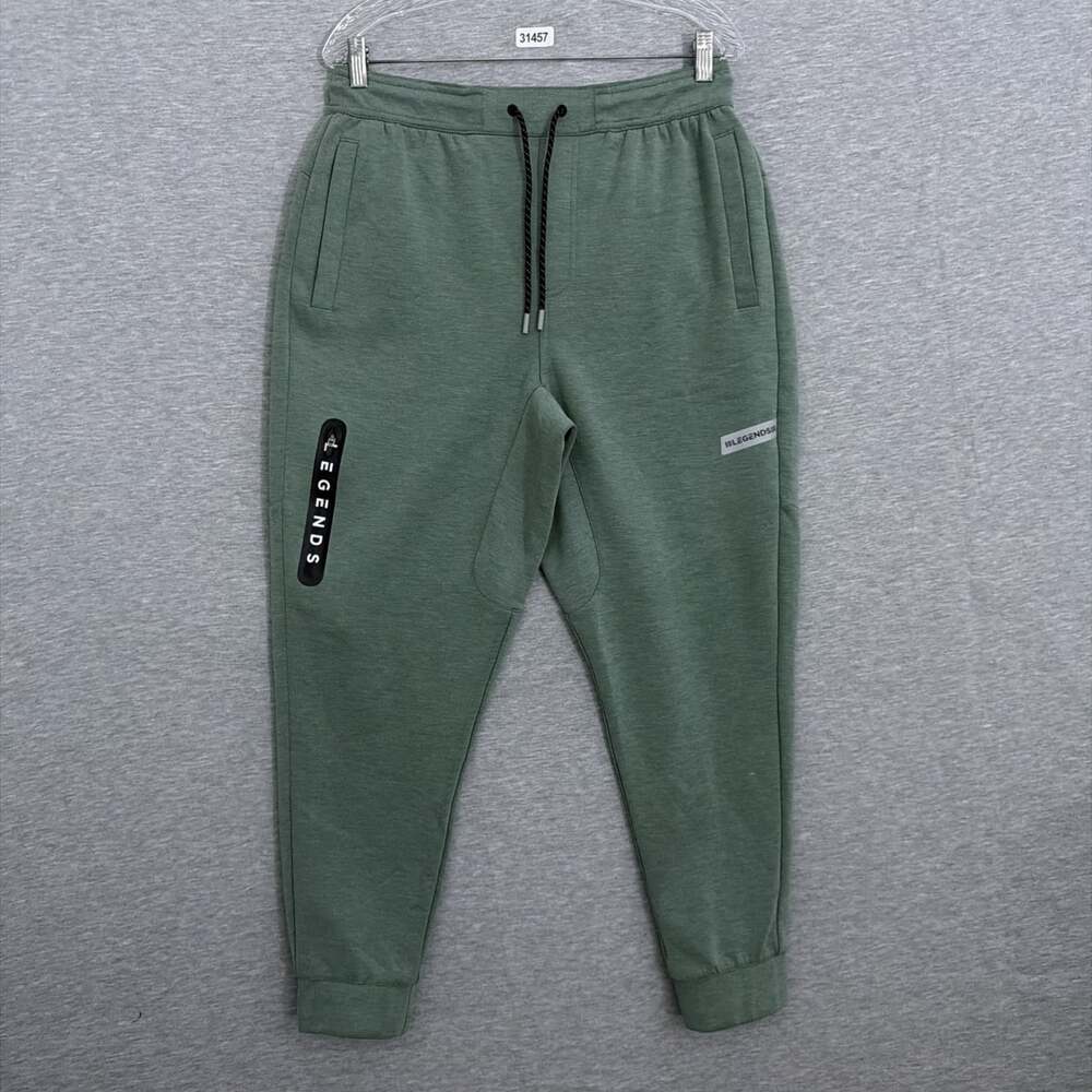 Legends Hawthorne Men's Large Green Vertical Zip Pocket Jogger Pants